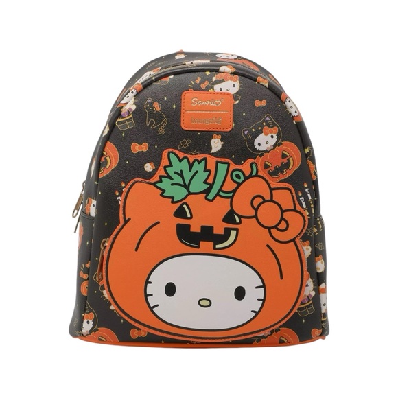 NEW Loungefly Sanrio Hello Kitty Pumpkin Halloween Mini Backpack - Picture 1 of 6